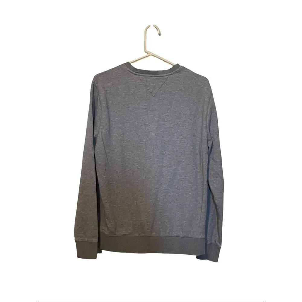 Tommy Hilfiger Heather Gray Essential Fleece Crew Neck Pullover Sweatshirt Large